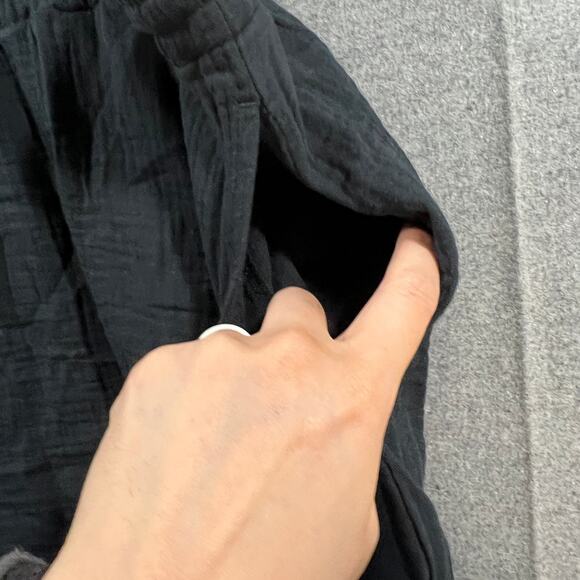 Candace Cameron Bure Petite Smocked Waist Gauze Pant Black, Petite 2X - Picture 10 of 11